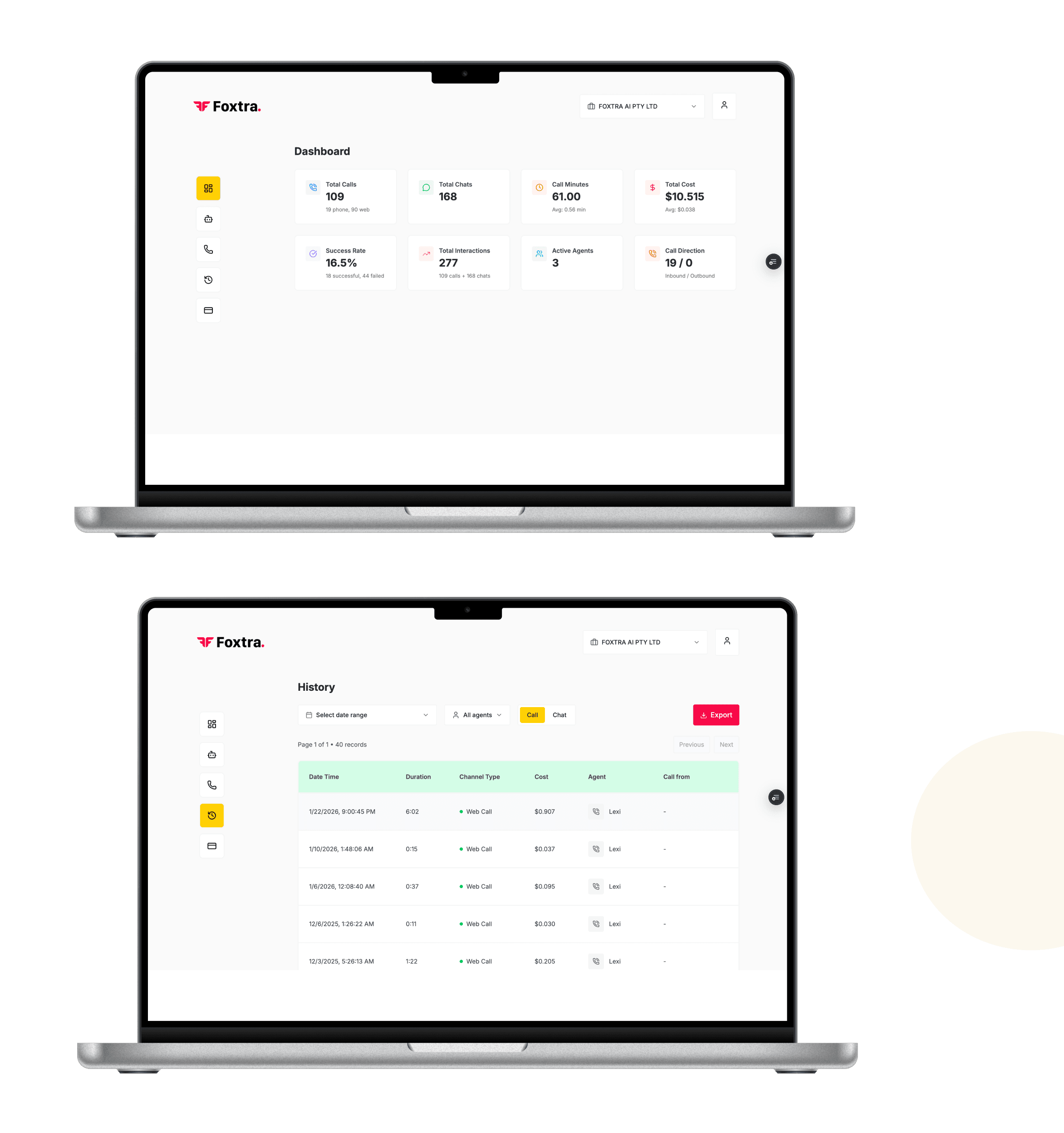 AI agent portal dashboard